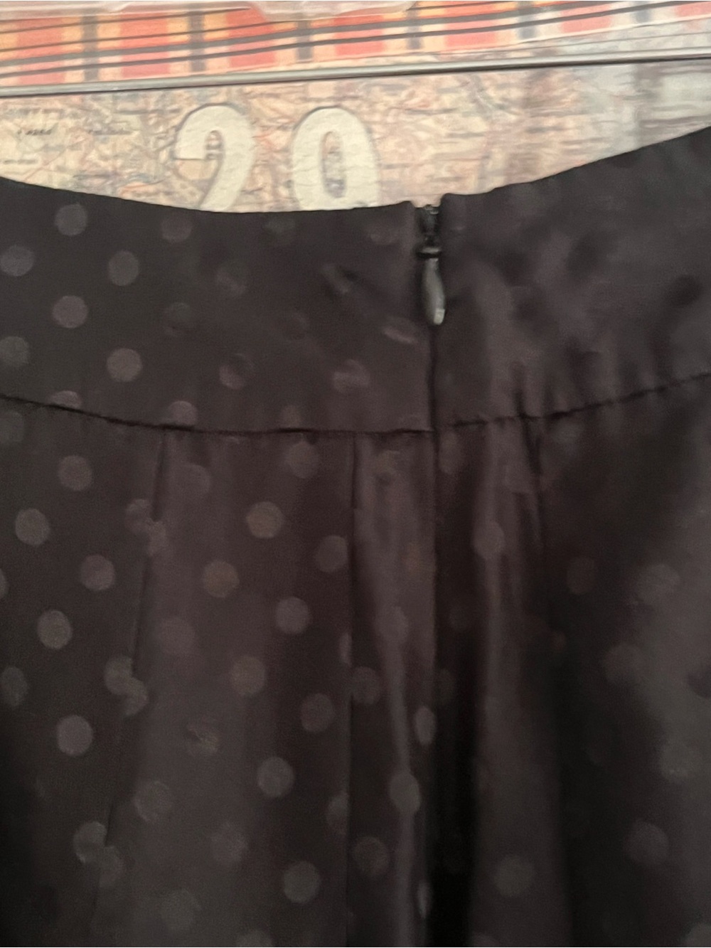 Vintage 100% Silk Jacob Black Polka Dot Pleated Skirt S/M - Picture 5 of 7